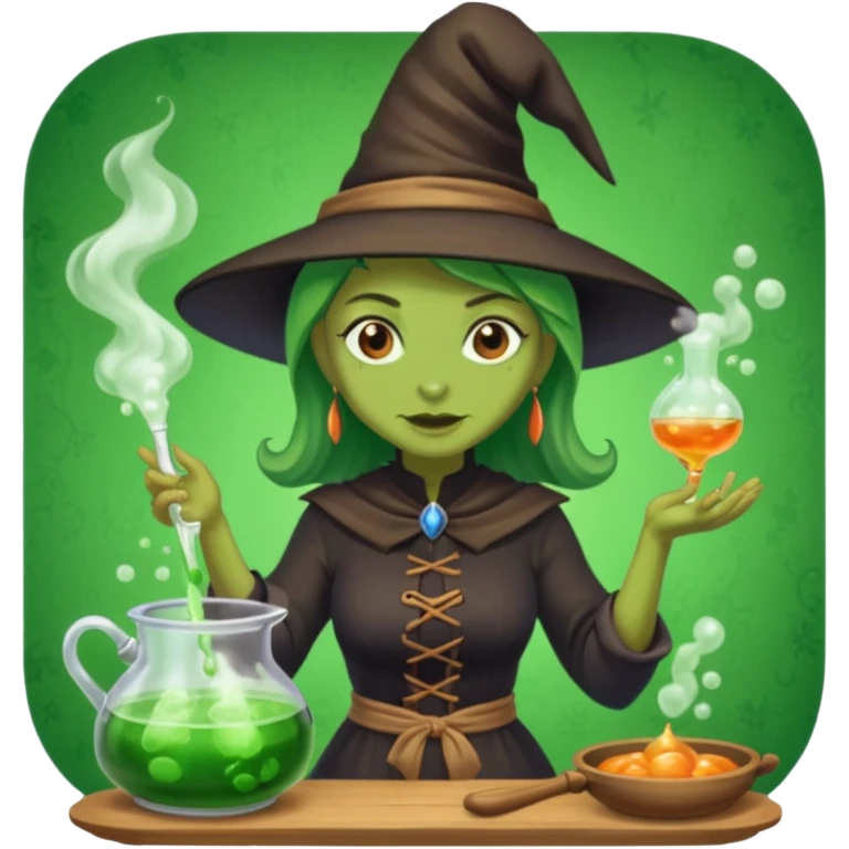 green witch cooking potion emoji