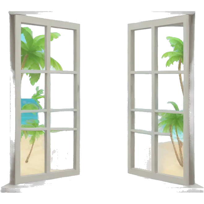 view beach from a window emoji