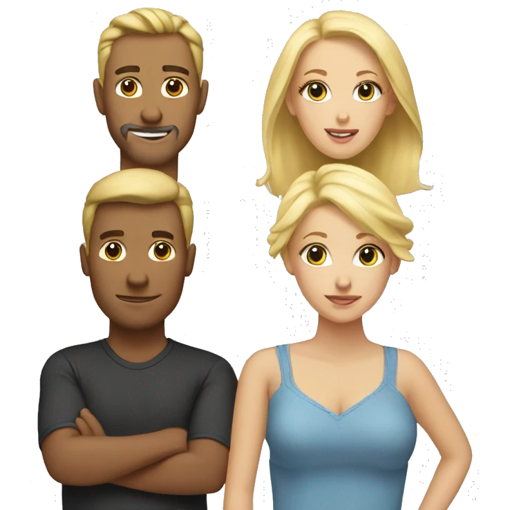4 people...2 blond woman 2 man emoji