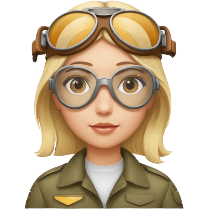 Blondes Girl mit einer Fliegerbrille  emoji