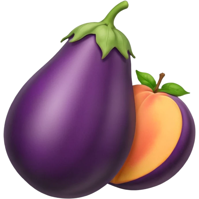 Eggplant with peach emoji