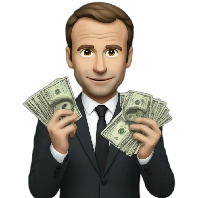 macron taking money emoji