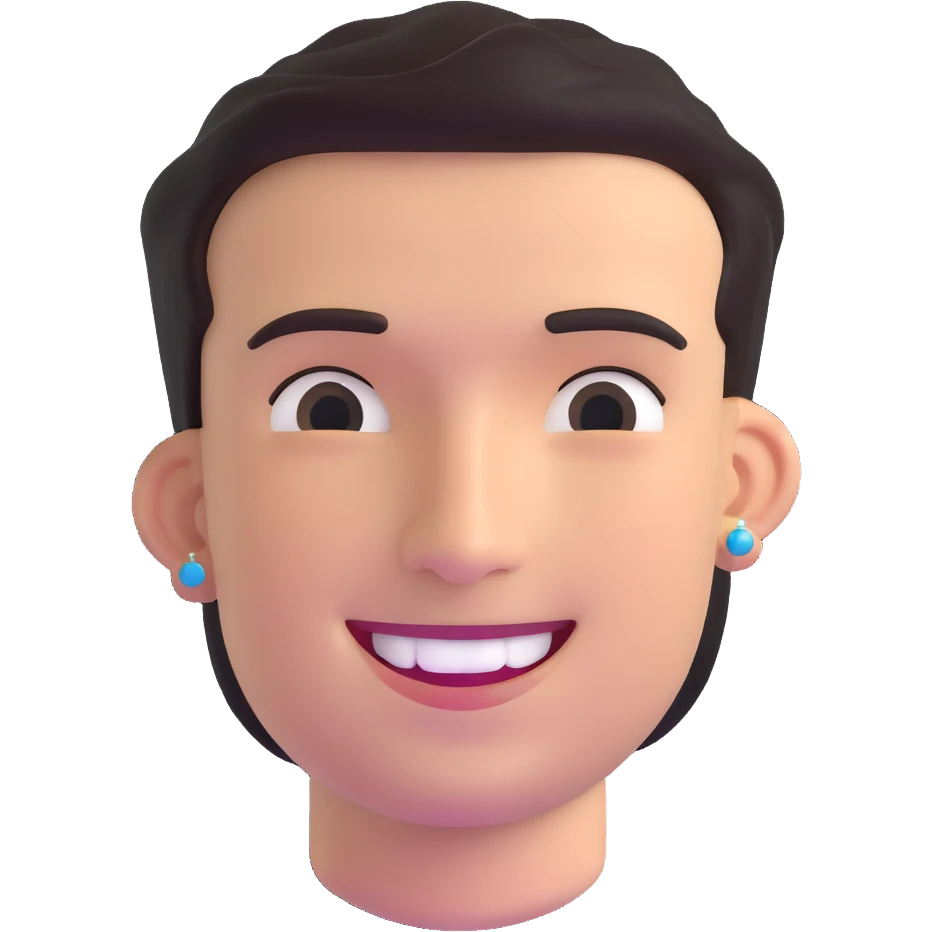 smiling man with earrings emoji