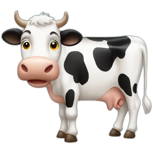 Cow waving emoji