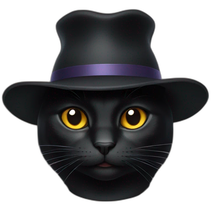 black cat with a hat emoji