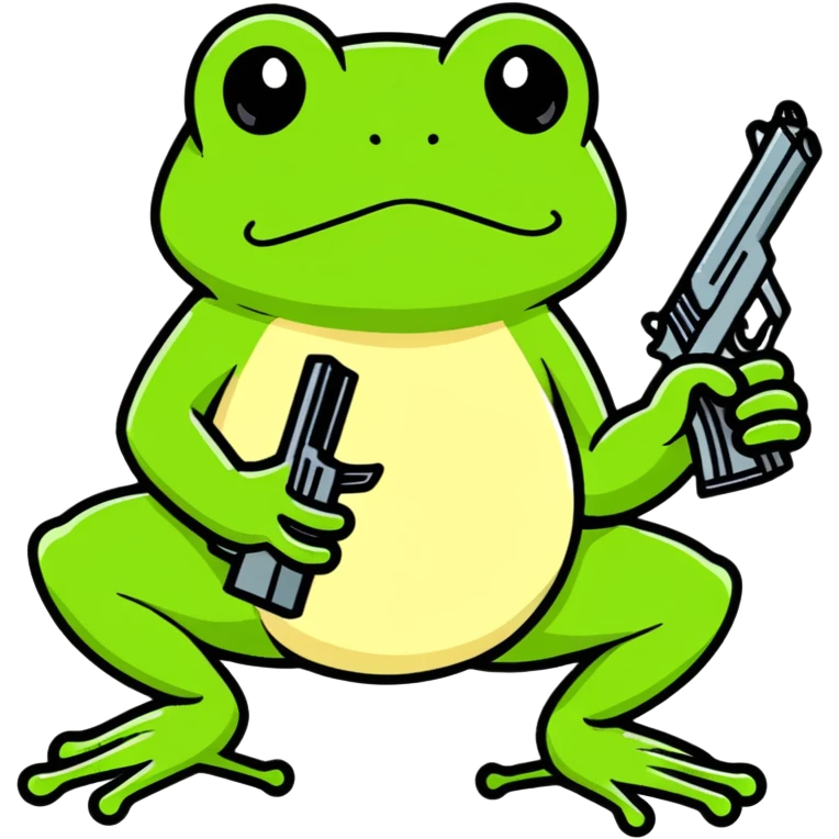 Frog with gun emoji