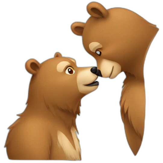 bear kissing doe  emoji