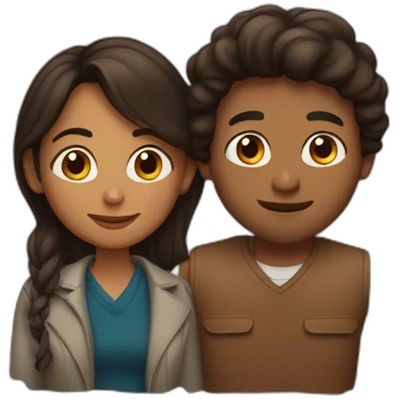 Brown Man and brown woman in love  emoji