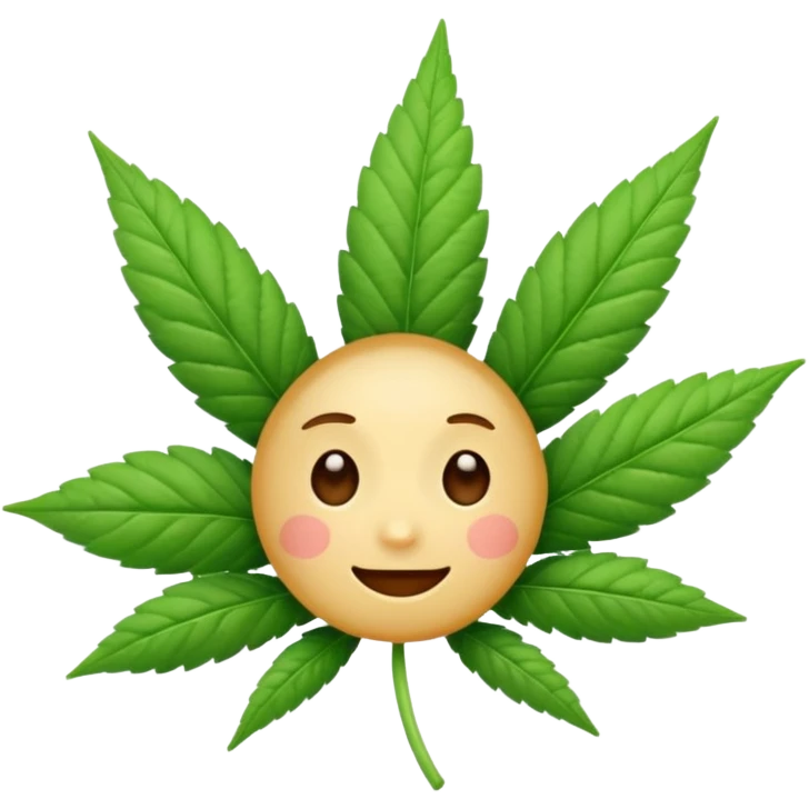 Cute face cannabis leaf galaxy background emoji
