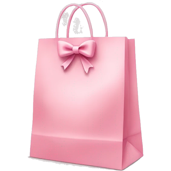 light pink shopping bag with bow emoji