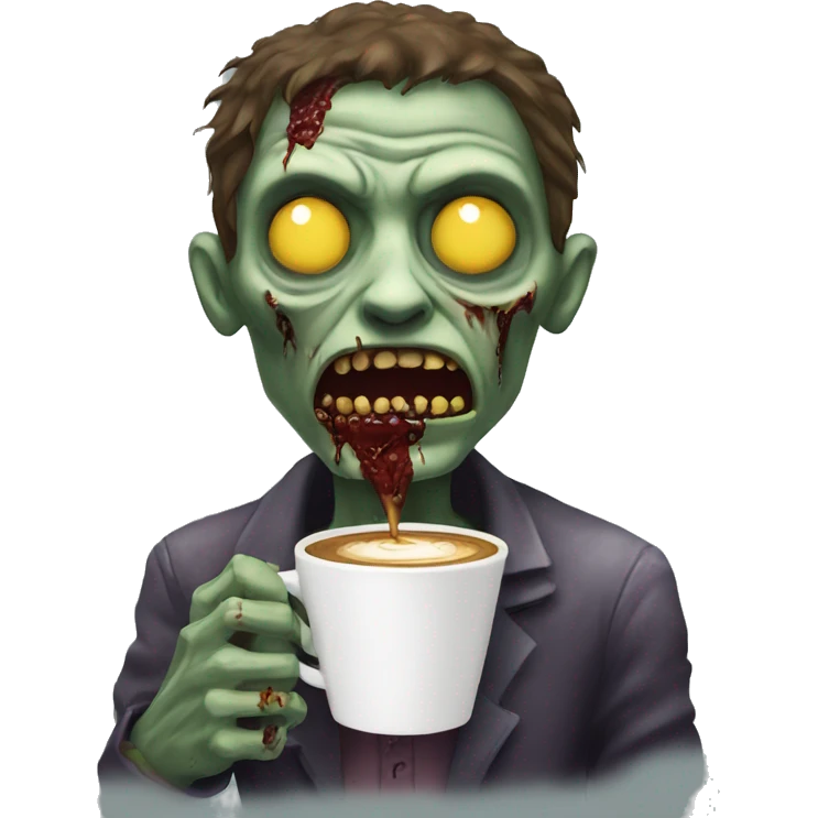 zombie with coffee  emoji
