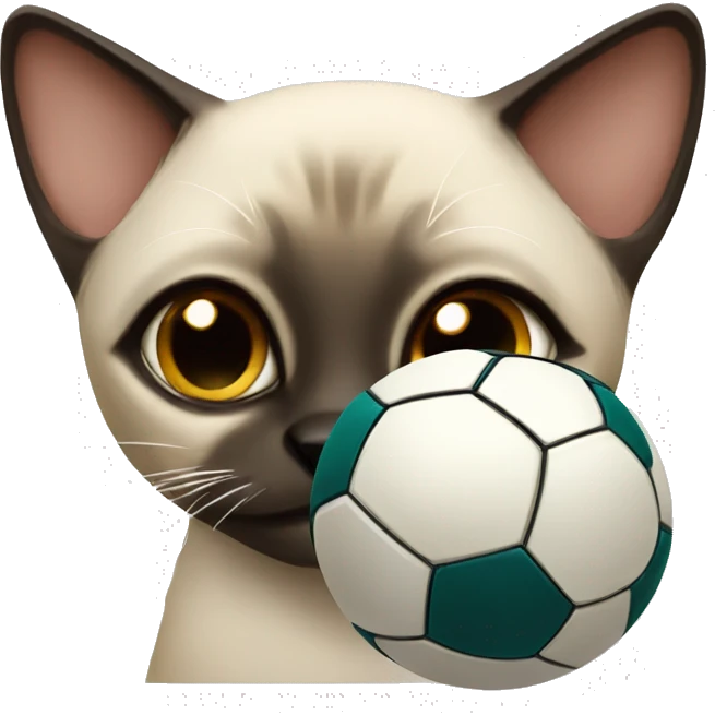 Siamese cat with a soccer ball emoji