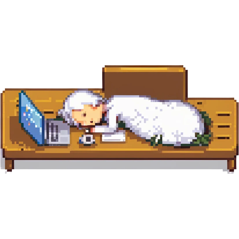 stick figure asleep at his laptop emoji