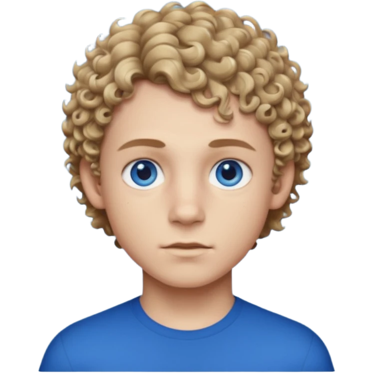 boy with deep blue eye, short curly dark blonde hair with strong jaw emoji