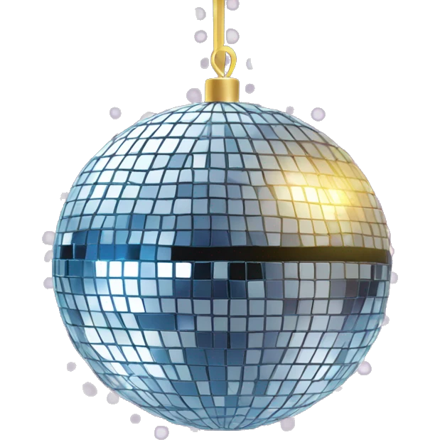 A Christmas disco ball emoji