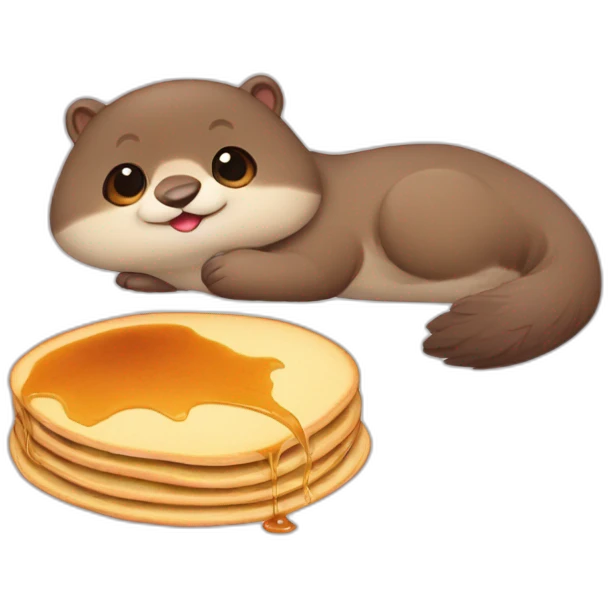 Bébé loutre mange pancake emoji