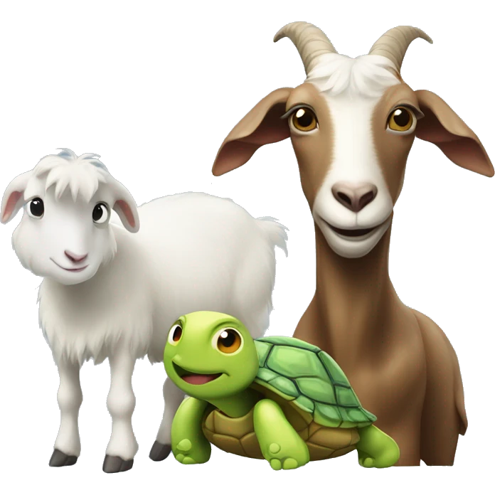 Goat and a turtle emoji