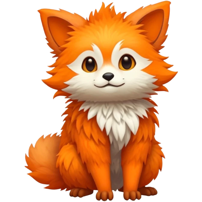 lush warm-colored Fakémon-Trico-creature (full body) emoji
