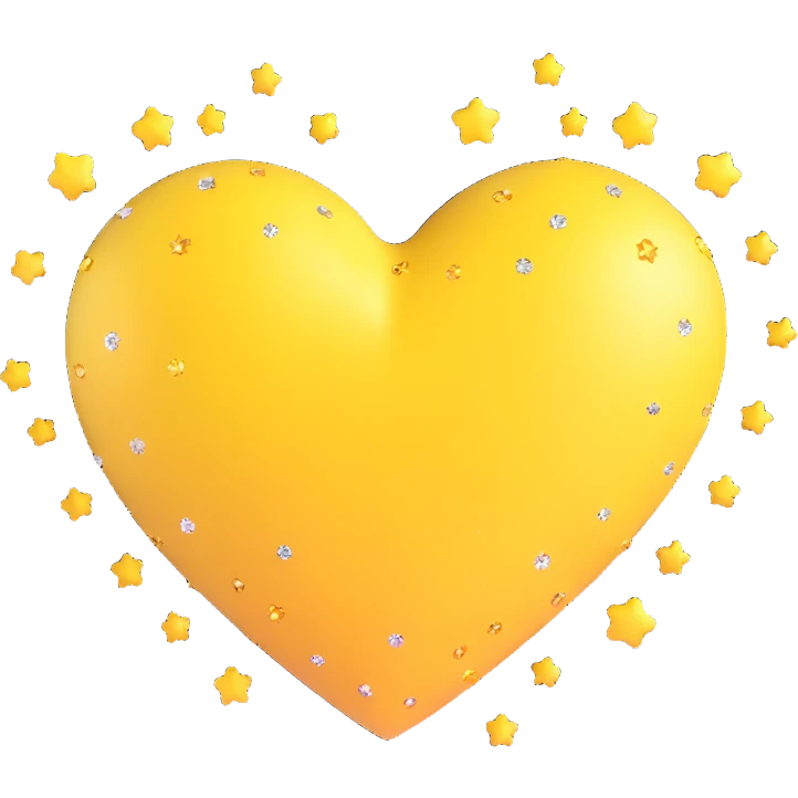 yellow heart with sparkles emoji