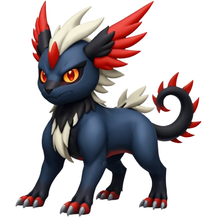 Handsome cool badass edgy Absol-Litten-Guilmon-Giratina-Yveltal-Pokémon-Fakémon-fusion-hybrid-creature emoji