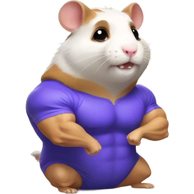 Jacked gym hamster with big arms emoji