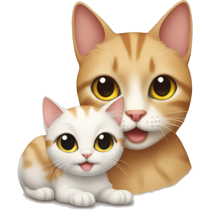 cat with mom  emoji