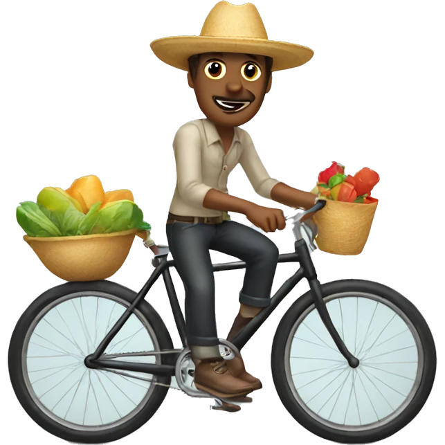 Guy with sombrero on bicycle emoji
