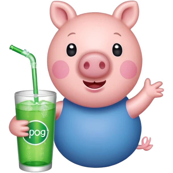 Peppa pig drinking sprite emoji