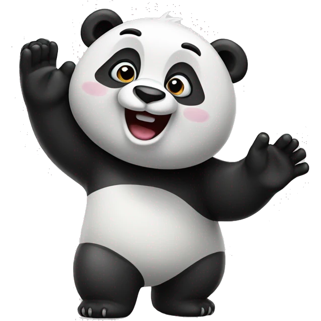 Panda waving hello emoji