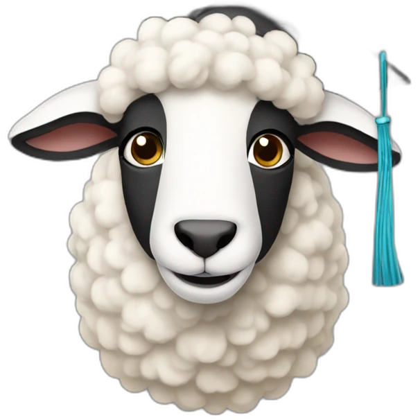Sheep graduating emoji