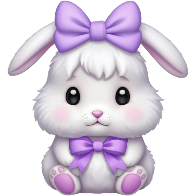 Baby bunny with a lilac bow emoji