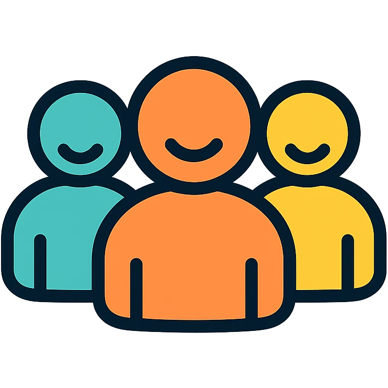 team, group of people, friendly, modern icon style emoji