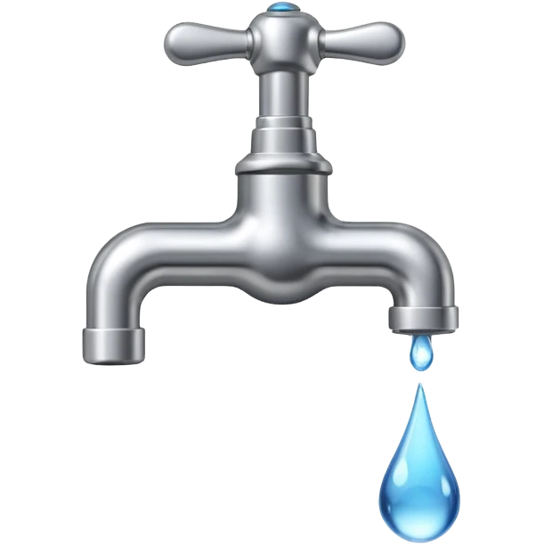 a tap with a small water droplet at the end emoji