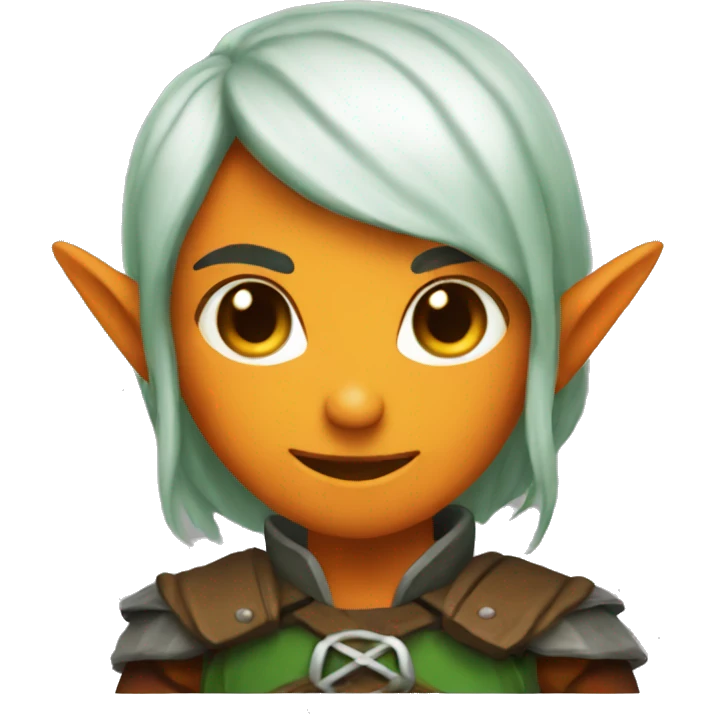 
Fierce elf ranger wearing pumpkin emoji