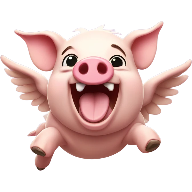 flying pig laughing emoji
