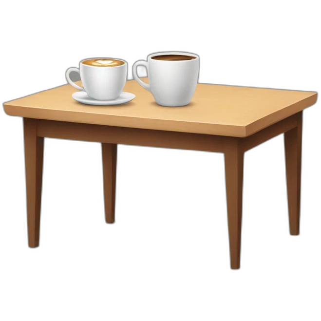 table with coffee emoji