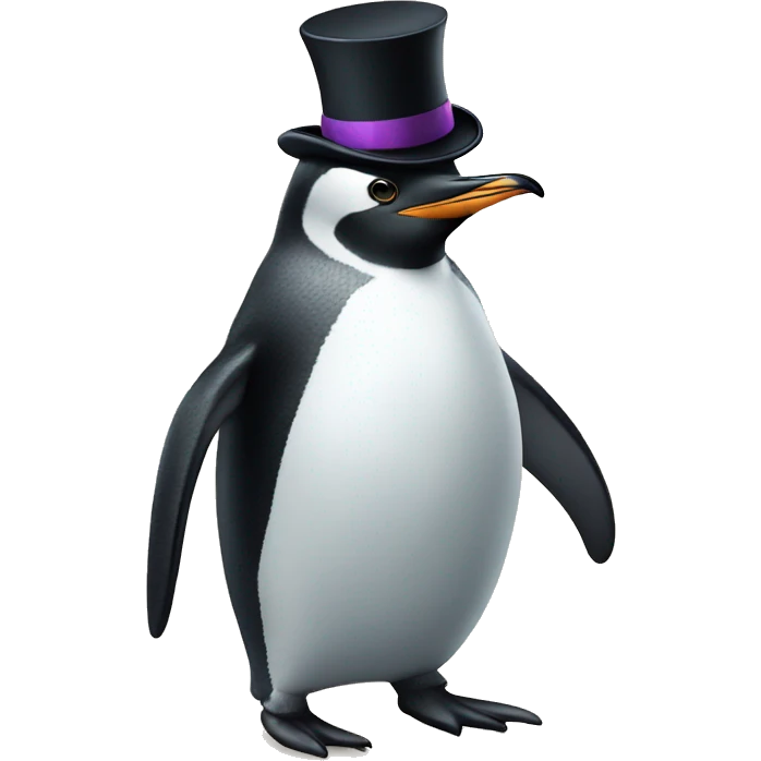 Penguin wearing a top hat emoji