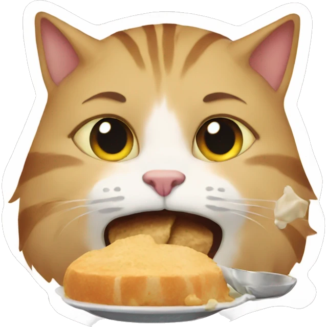 a cat eating  emoji