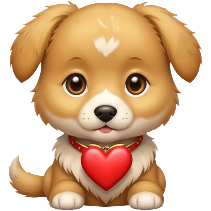 valentine's day themed puppy emoji
