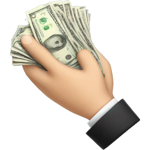 Hand giving cash emoji