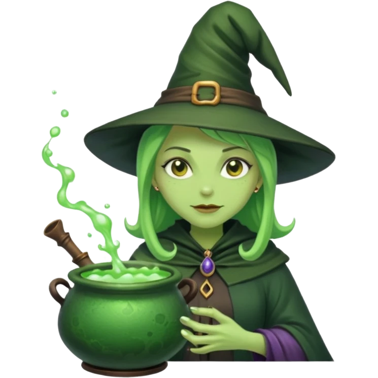 green witch cooking potion emoji