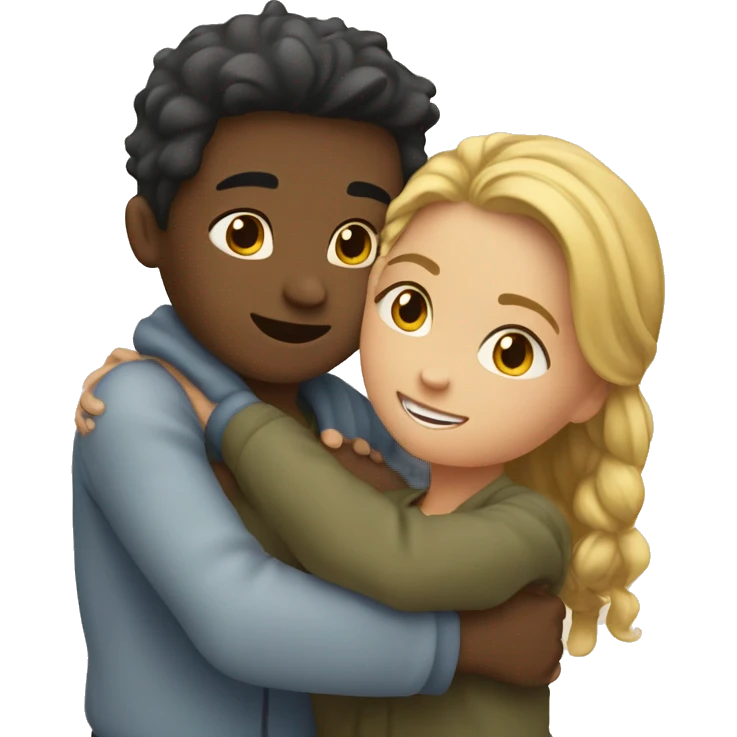 Girl hug a boy emoji