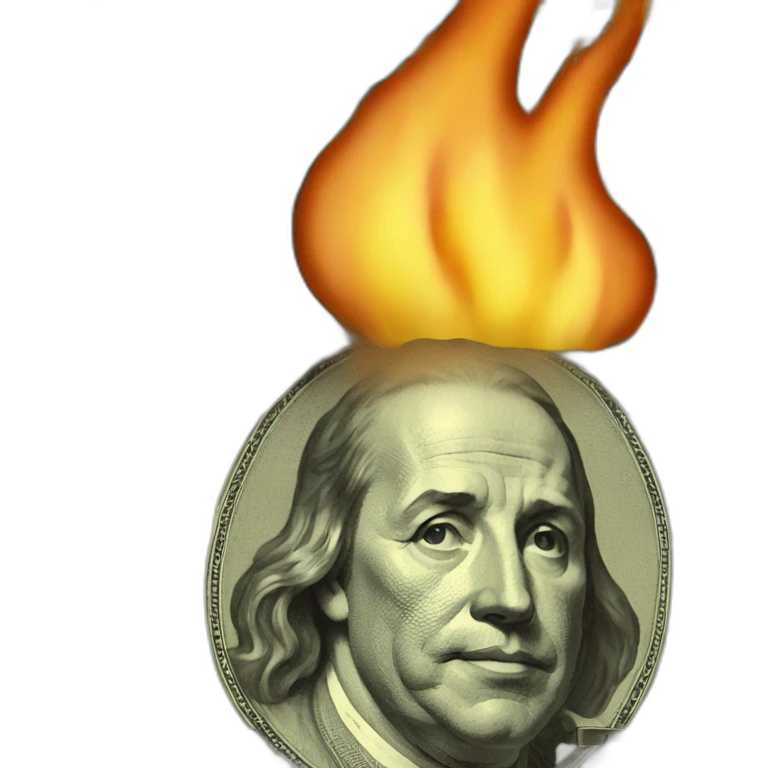 dollars burning emoji