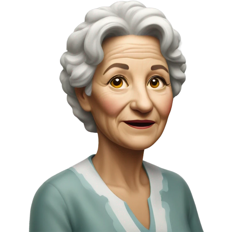3d hyper realistic senior woman painting  emoji