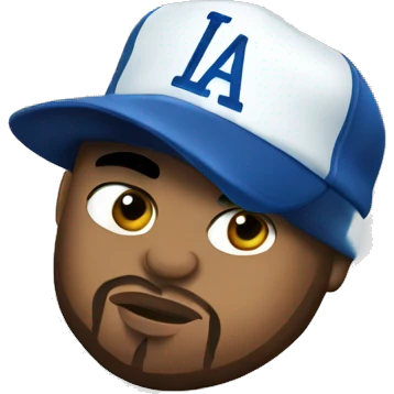 Ice cube rapper wearing LA hat emoji