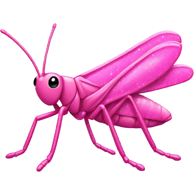 Pink grasshopper with glitter  emoji