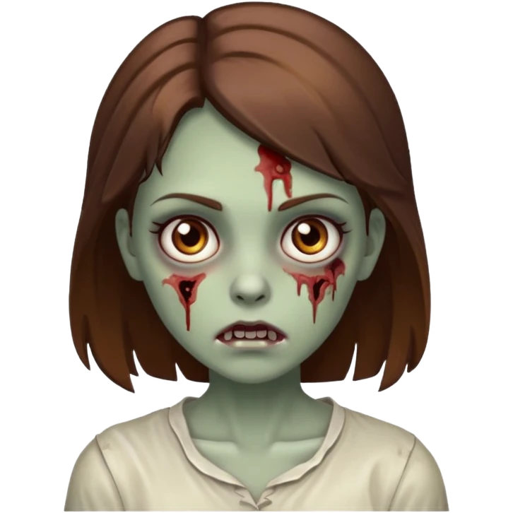 девушка зомби с карими глазами коричневыми волосами emoji