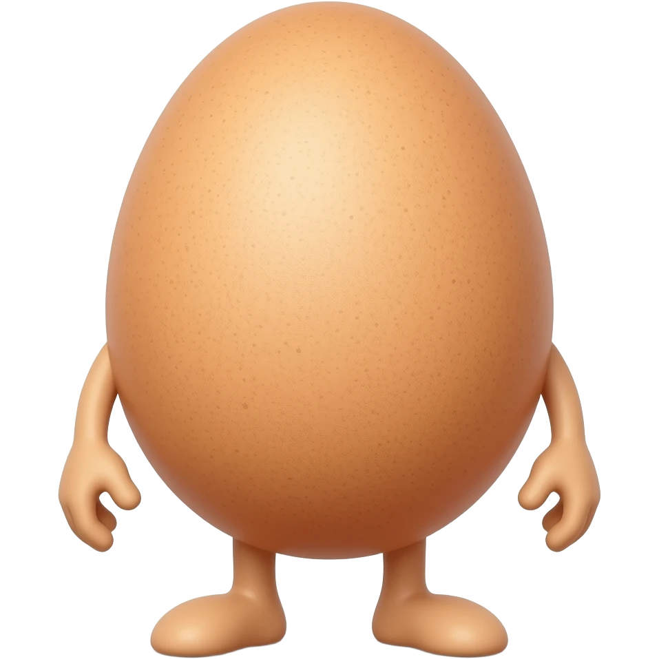 A egg with legs without arms emoji
