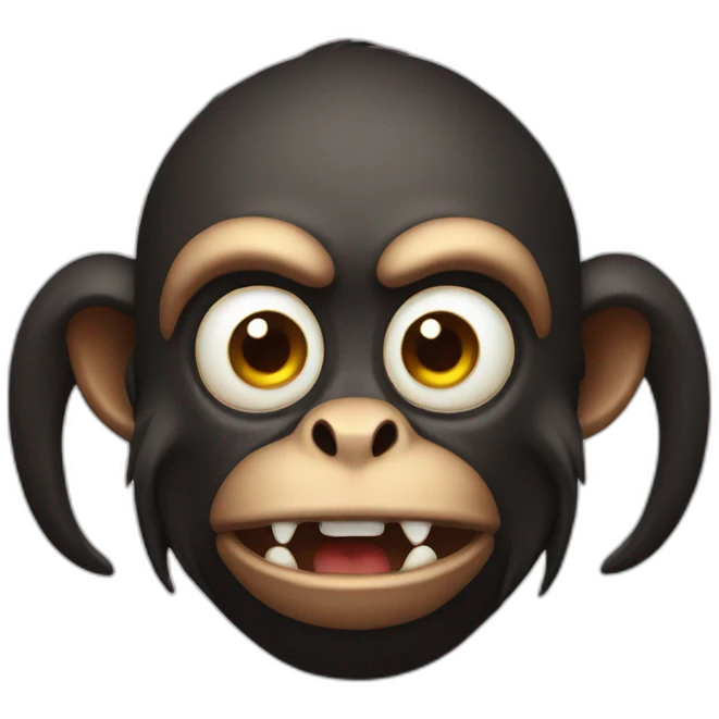 Devil monkey stooges emoji