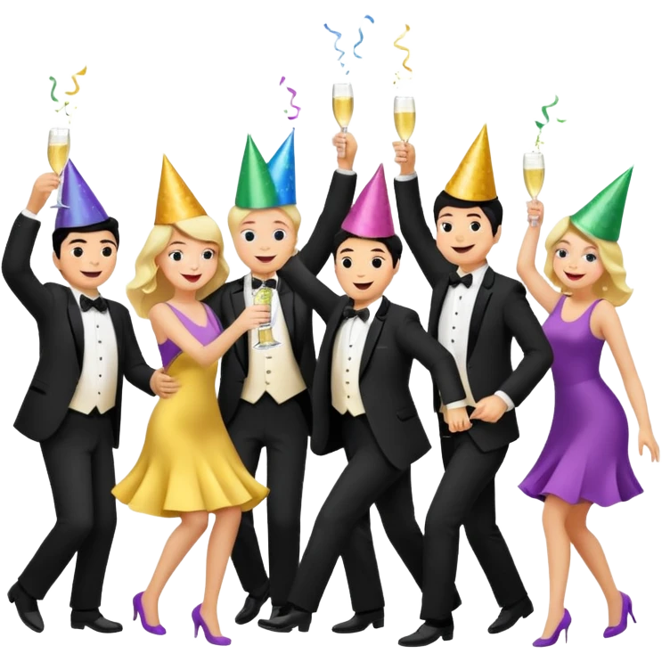 dancing party black  emoji